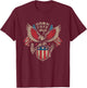 Born Free 1776 USA Patriot Eagle T-Shirt - T-Shirt | Maroon