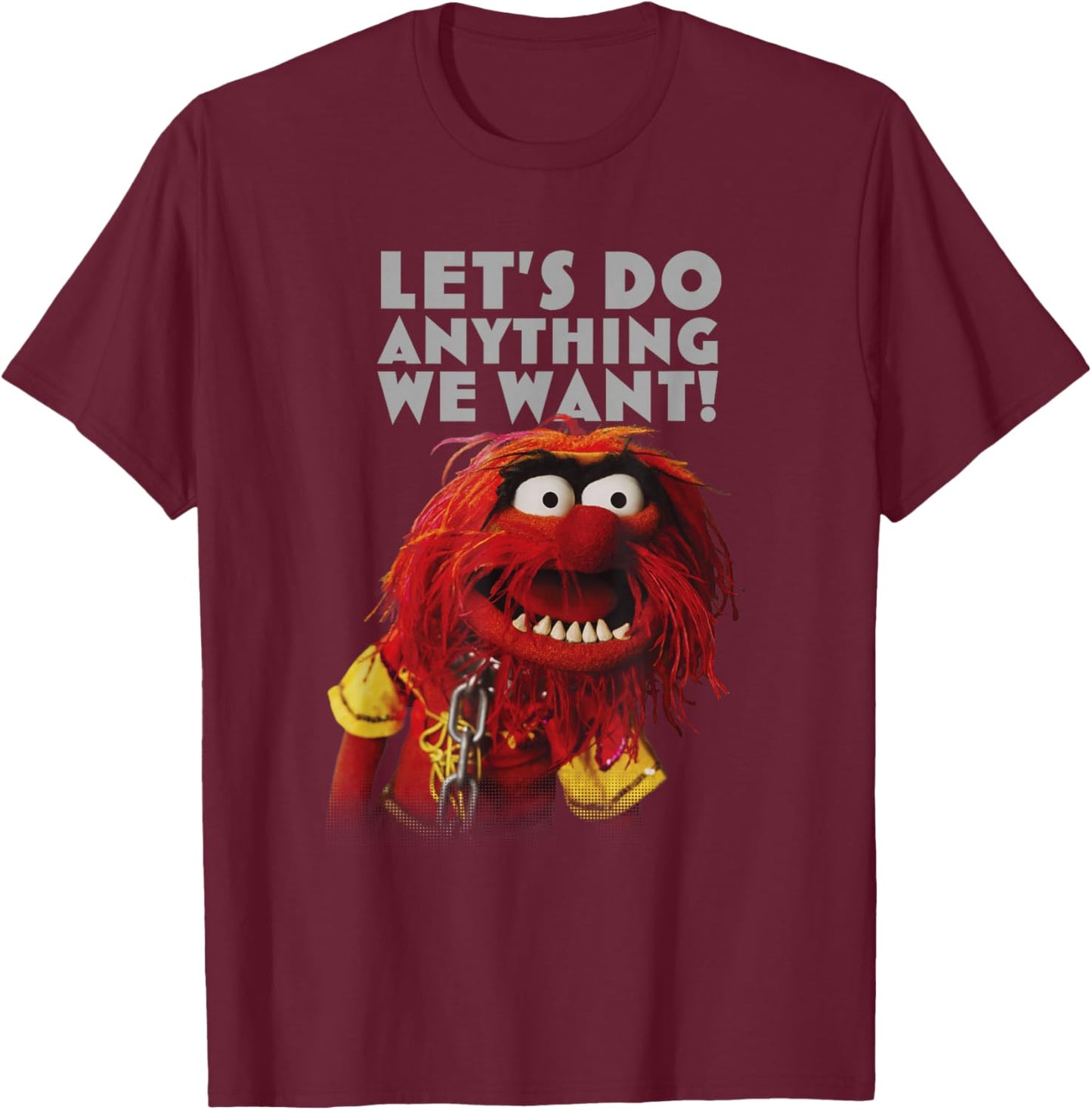Disney The Muppets Let's Do Anything We Want Animal Poster T-Shirt - T-Shirt | Maroon