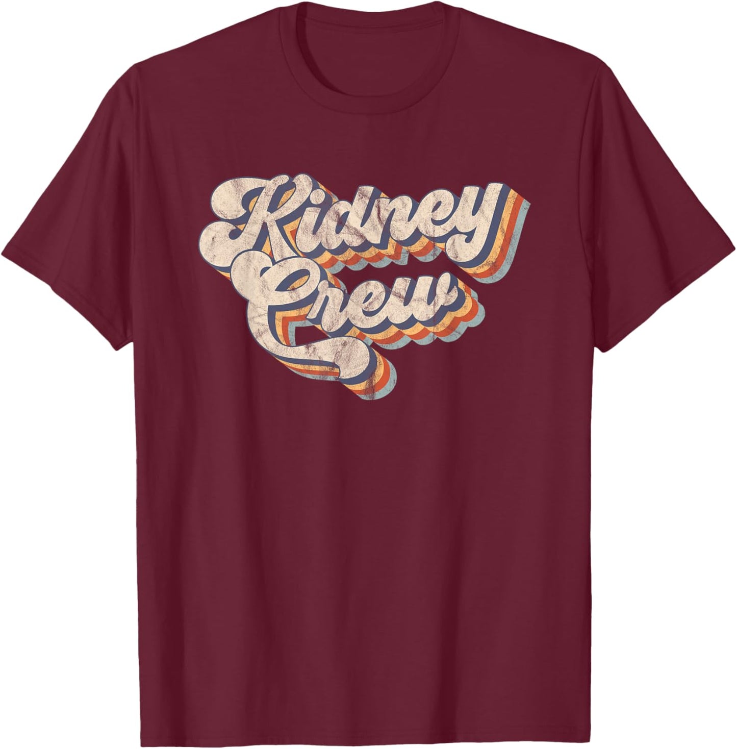 Vintage Retro Kidney Crew Nephrology Nurse Men T-Shirt - T-Shirt | Maroon