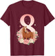 8e Anniversaire, Fille, Cheval, Poney | 8 Ans Anniversaire de Fille T-Shirt - T-Shirt | Maroon