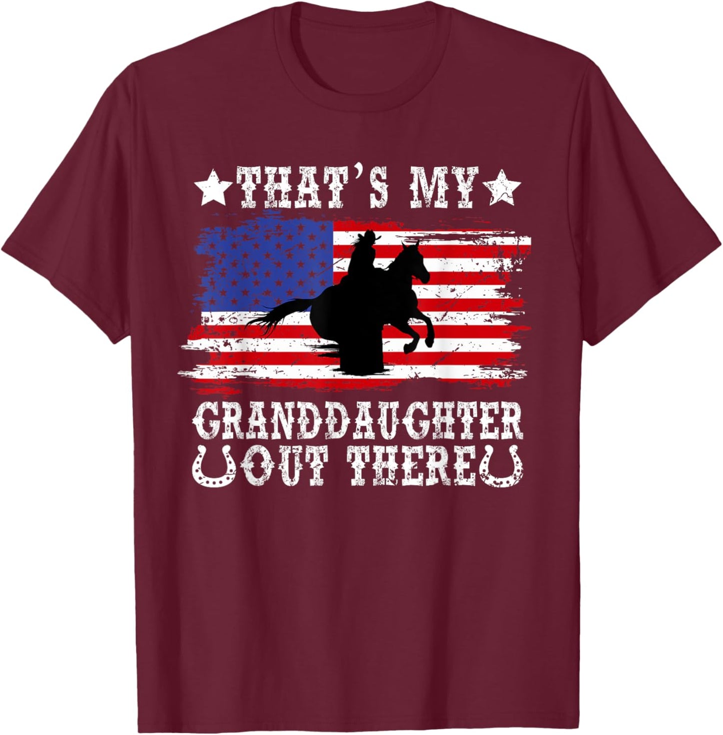 My Granddaughter Barrel Racing Grandma Of A Barrel Racer T-Shirt - T-Shirt | Maroon