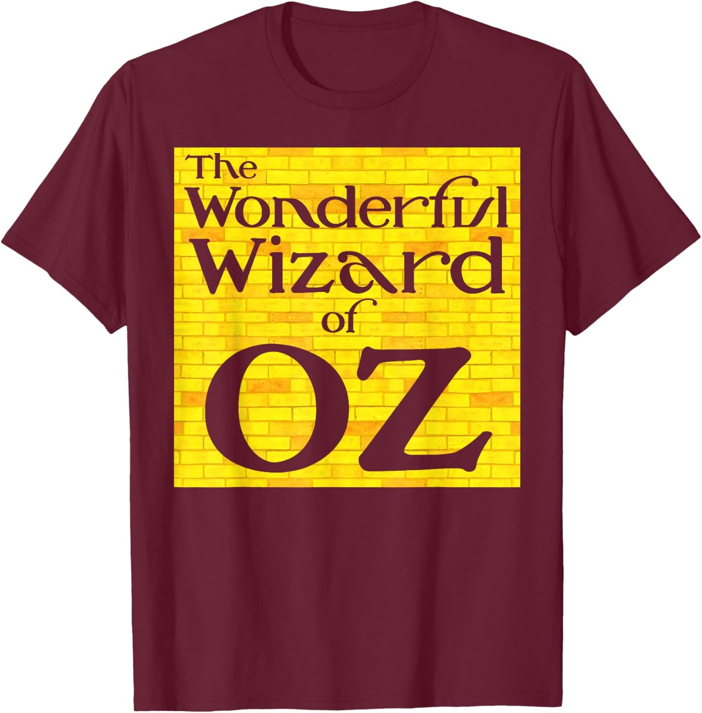 Retro Vintage Yellow Brick Road Wonderful Wizard of OZ Logo T-Shirt - T-Shirt | Maroon