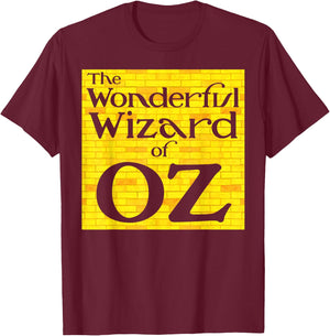Retro Vintage Yellow Brick Road Wonderful Wizard of OZ Logo T-Shirt - T-Shirt | Maroon
