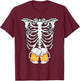 Skeleton Pregnancy Belly Of Beer X-ray Halloween Costume T-Shirt - T-Shirt | Maroon