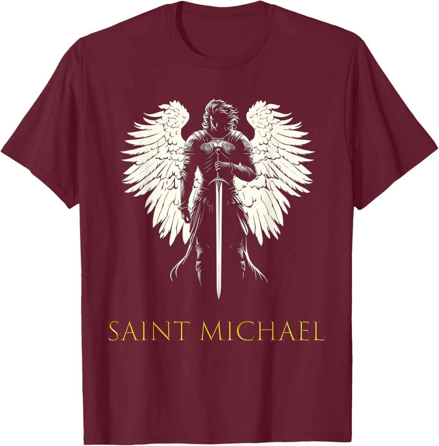 Saint Michael the Archangel T-Shirt - T-Shirt | Maroon