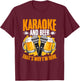 Karaoke And Beer Microphone Karaoke Singing Karaoke Singer T-Shirt - T-Shirt | Maroon
