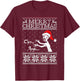 Merry Christmas Grr Argh Ugly Zombie Santa T-Shirt - T-Shirt | Maroon