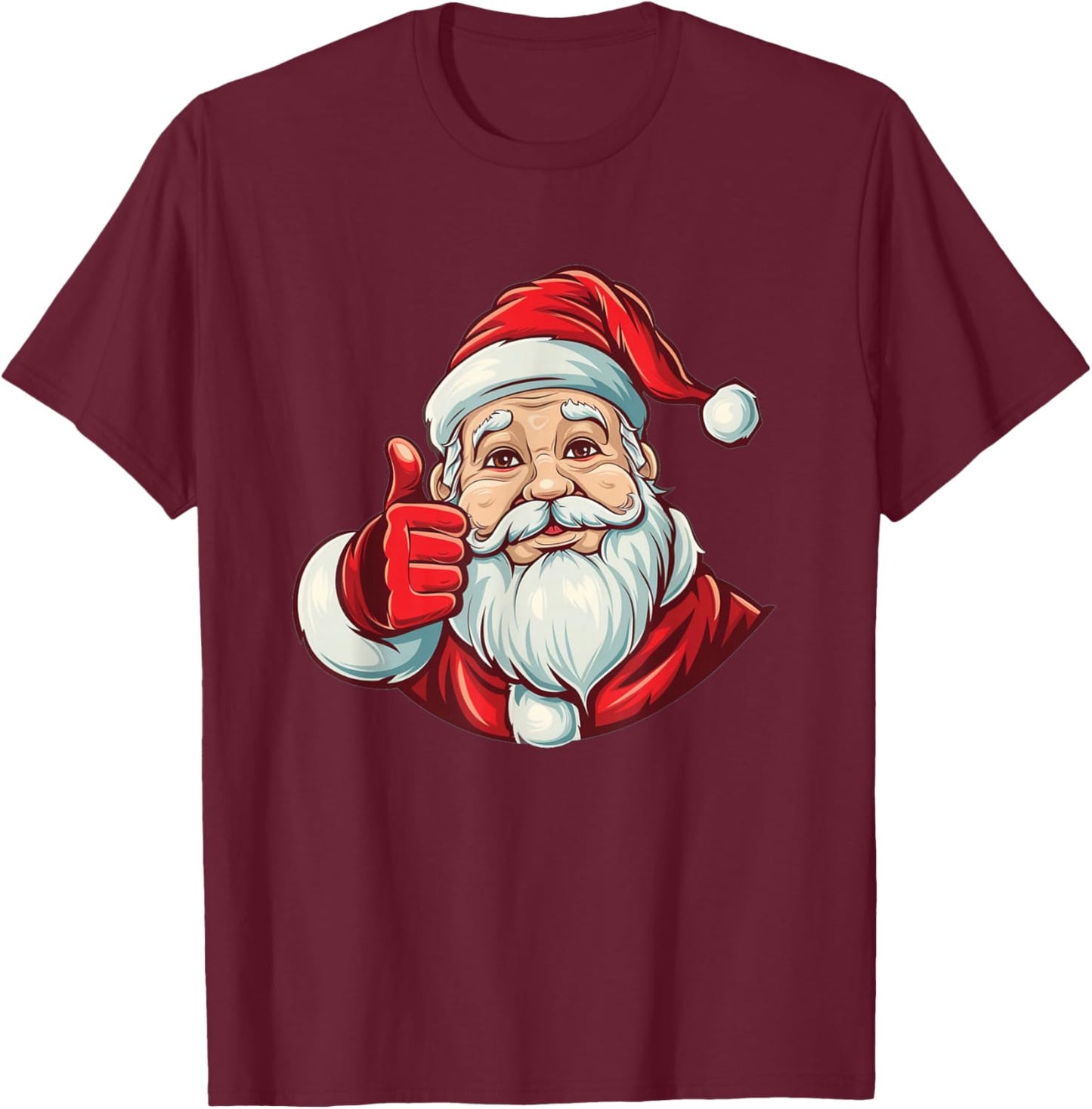 Cool Thumb up Santa for funny Christmas Season T-Shirt - T-Shirt | Maroon
