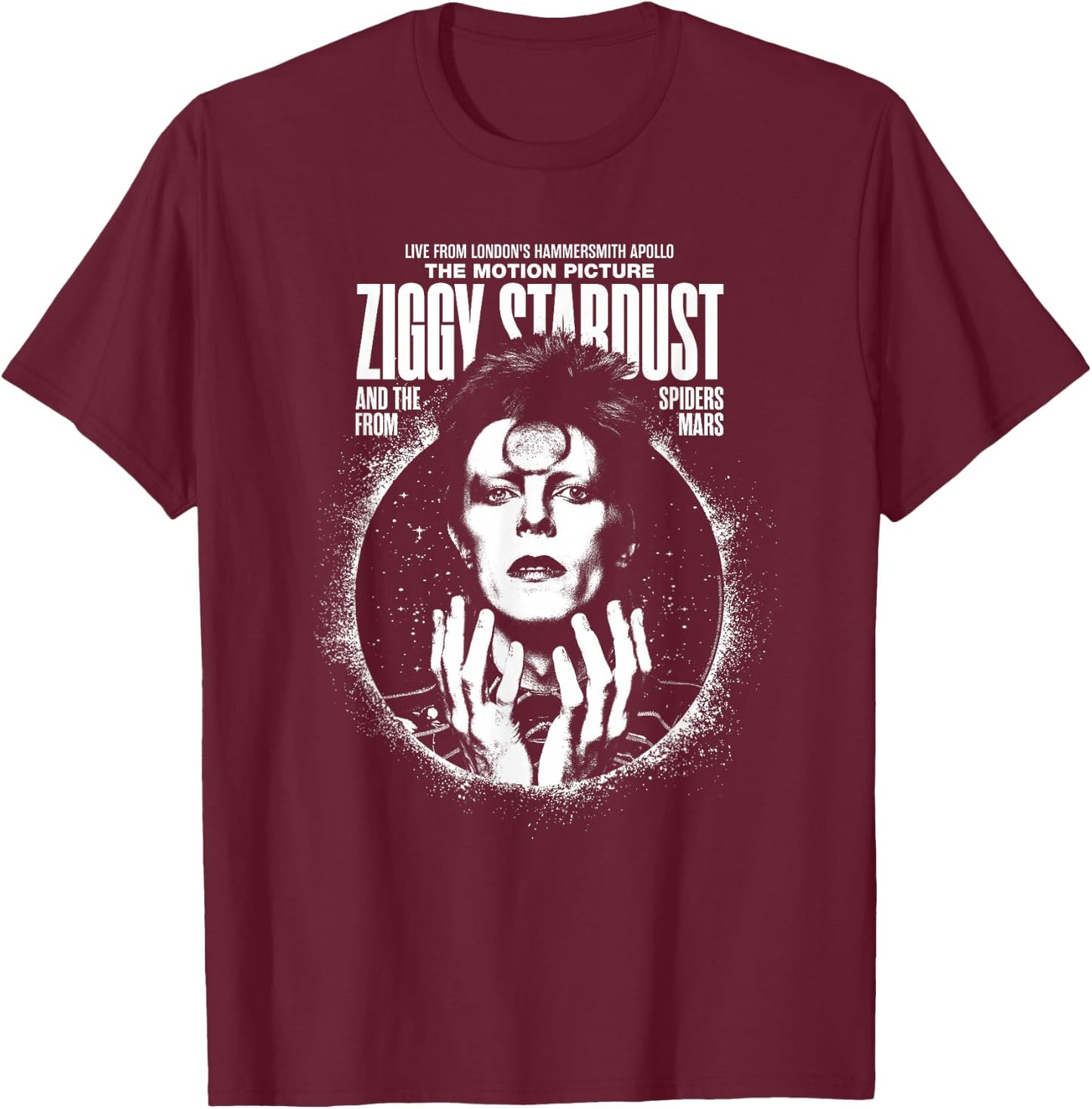 David Bowie Ziggy Stardust The Motion Picture Sukita Photo T-Shirt - T-Shirt | Maroon