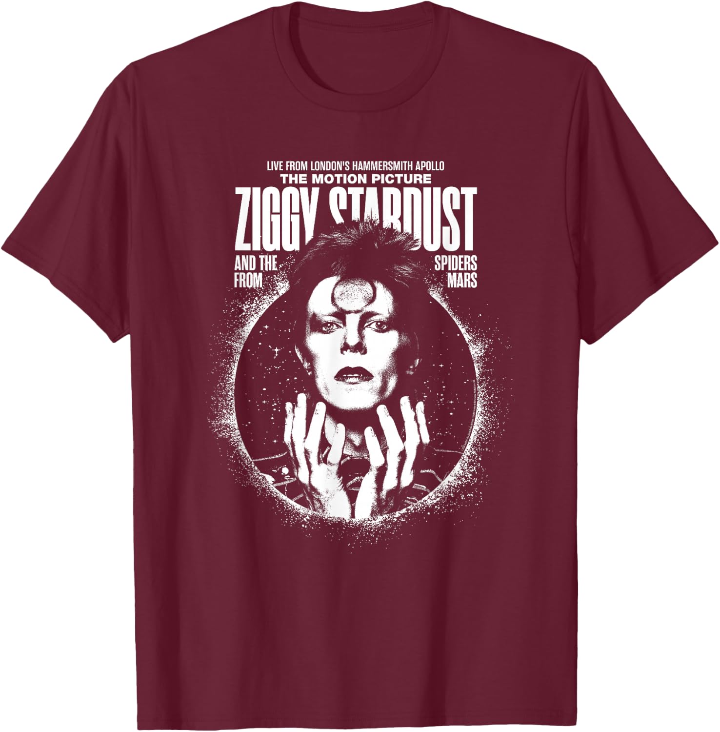 David Bowie Ziggy Stardust The Motion Picture Sukita Photo T-Shirt - T-Shirt | Maroon