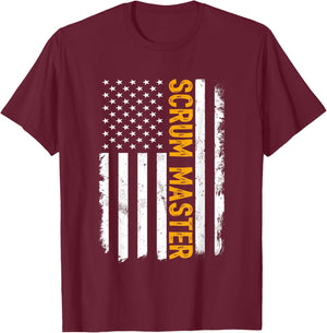 Scrum Master Job, American Flag Scrum Masters Career T-Shirt - T-Shirt | Maroon
