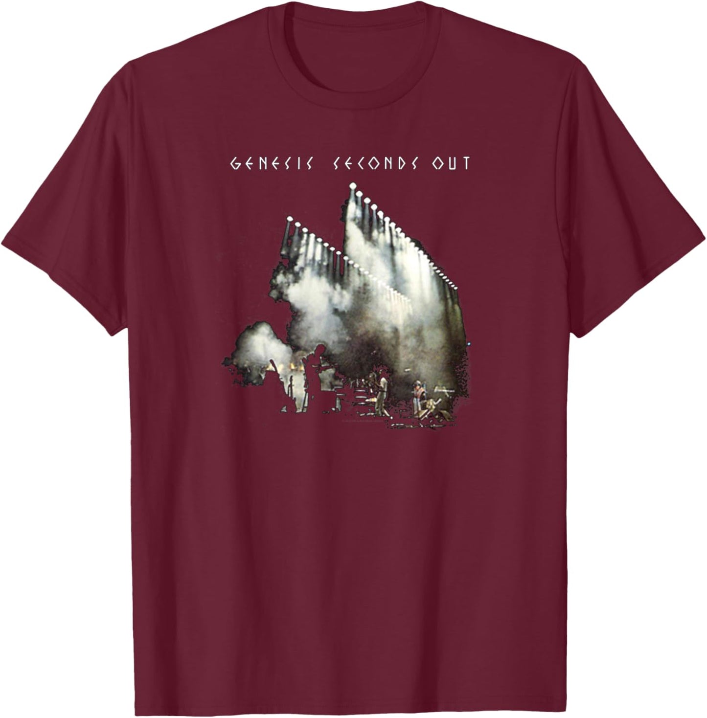 Genesis Rock Music Band Seconds Out T-Shirt - T-Shirt | Maroon
