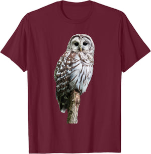 Barred Owl Bird | Birder Birding | Cute Owl Gift T-Shirt - T-Shirt | Maroon