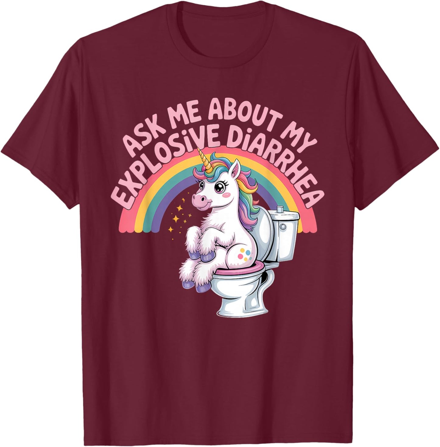 Fragen Sie mich nach meinem explosiven Durchfall T-Shirt - T-Shirt | Maroon