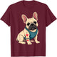French Bulldog Tattoo I Love Mom Men Women T-Shirt - T-Shirt | Maroon