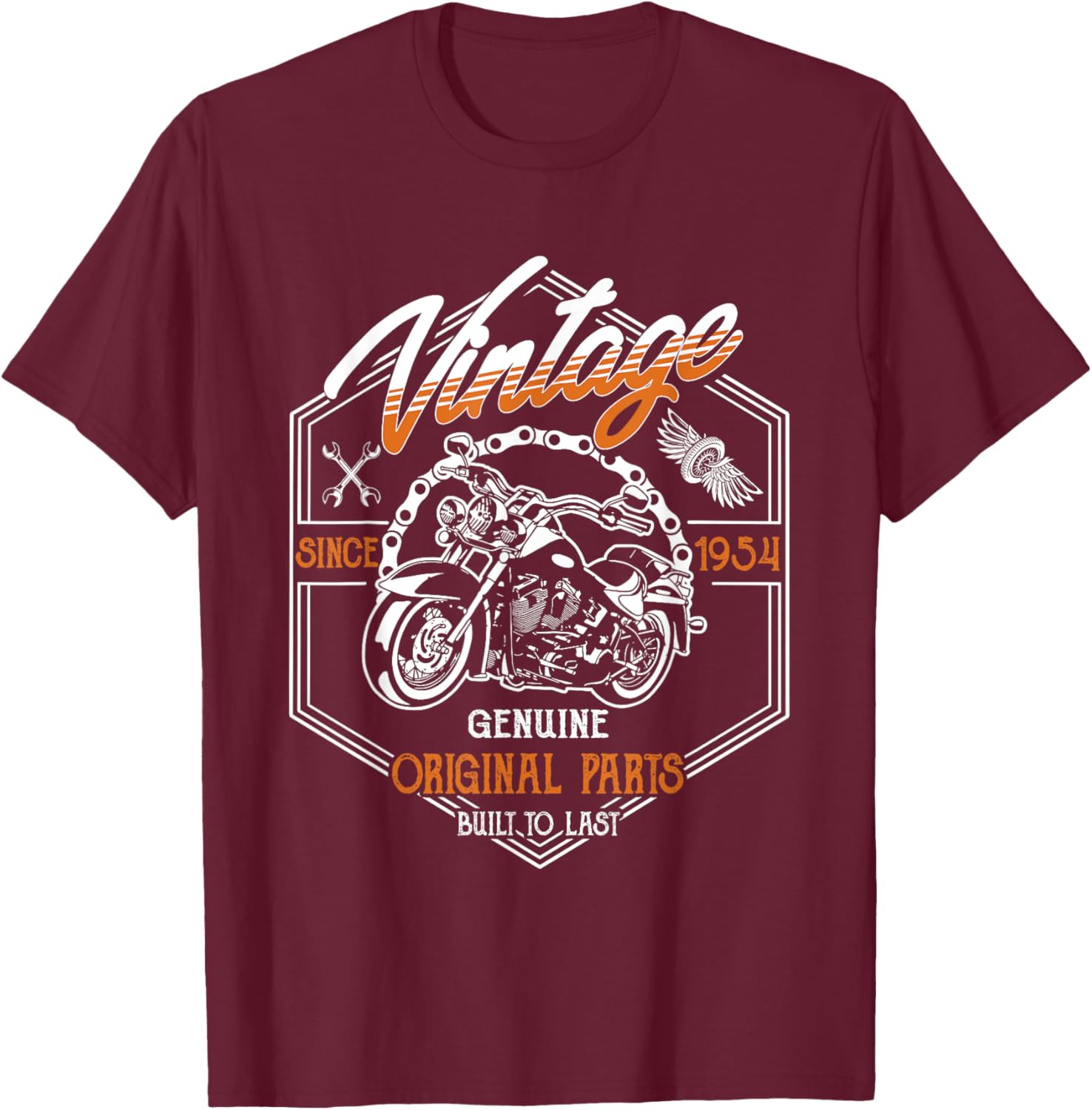 Birthday 1954 Gift Vintage Classic Motorcycle 71 Years T-Shirt - T-Shirt | Maroon