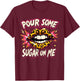 Happy Valentine's Day Retro Leopard Lips Pour Some Sugar Art T-Shirt - T-Shirt | Maroon