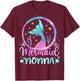 Mermaid Nonna Cute Mermaid Birthday Family Matching T-Shirt - T-Shirt | Maroon