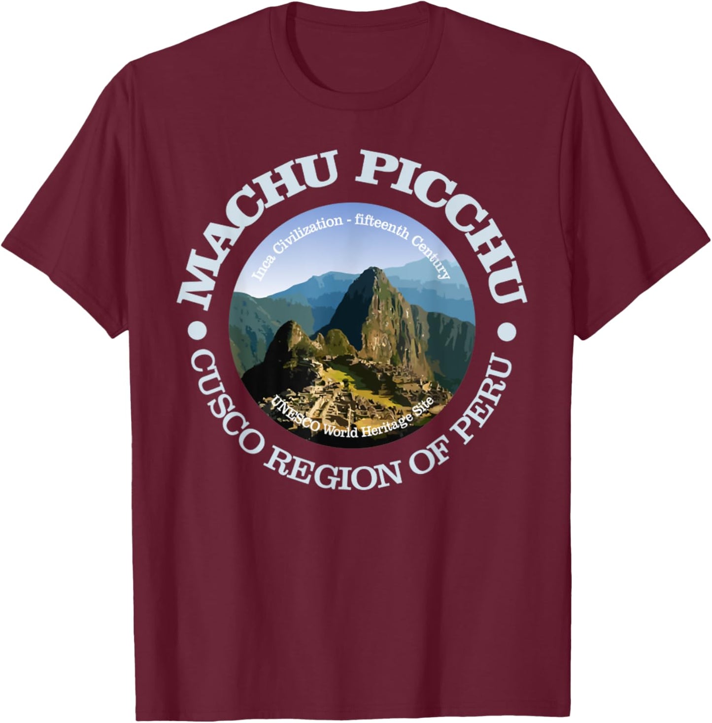 Machu Picchu Funny Macchu Picchu, Peru Mountains Hiking T-Shirt - T-Shirt | Maroon