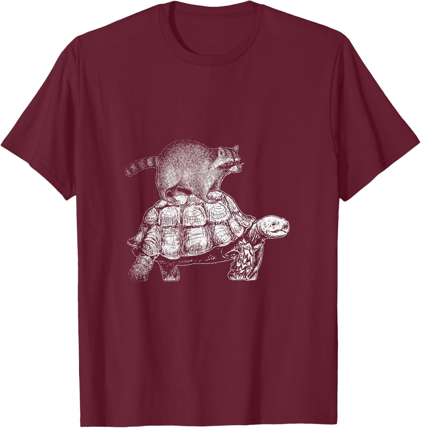 Turtle Trash Panda Racoon T-Shirt - T-Shirt | Maroon