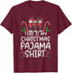 This Is My Christmas Pajama Shirt Wine Glasses Santa Hat T-Shirt - T-Shirt | Maroon