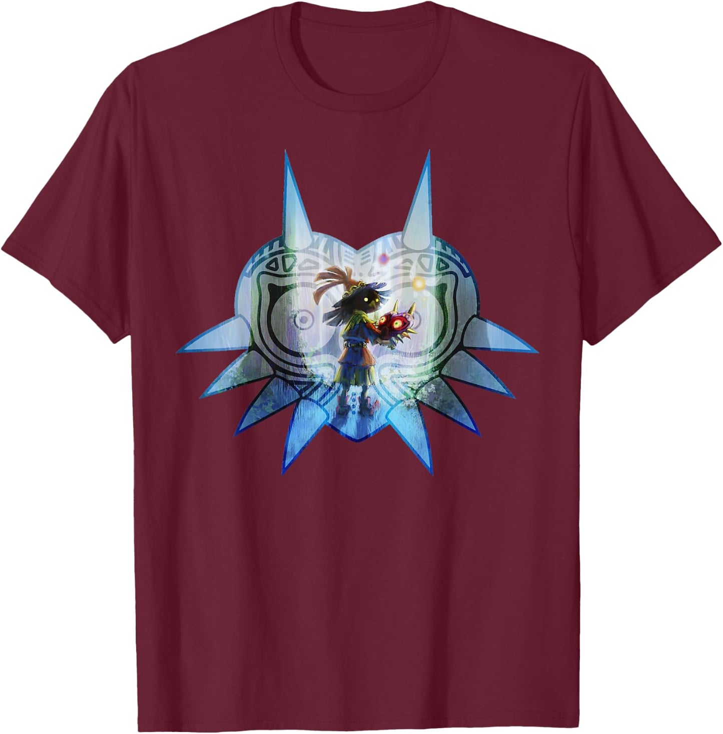 The Legend of Zelda Majora's Mask Portrait Fill T-Shirt - T-Shirt | Maroon
