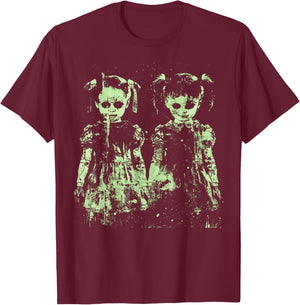 Horror Doll Creepy Cute Haunted Green Pastel Goth Alt Scary T-Shirt - T-Shirt | Maroon