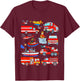 Kids Fire Truck Fireman Cat Rescue Boat Plane Firefighters Boy T-Shirt - T-Shirt | Maroon
