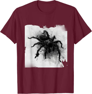 Tarantula Spider Drawing Animal Print Nature Wildlife T-Shirt - T-Shirt | Maroon