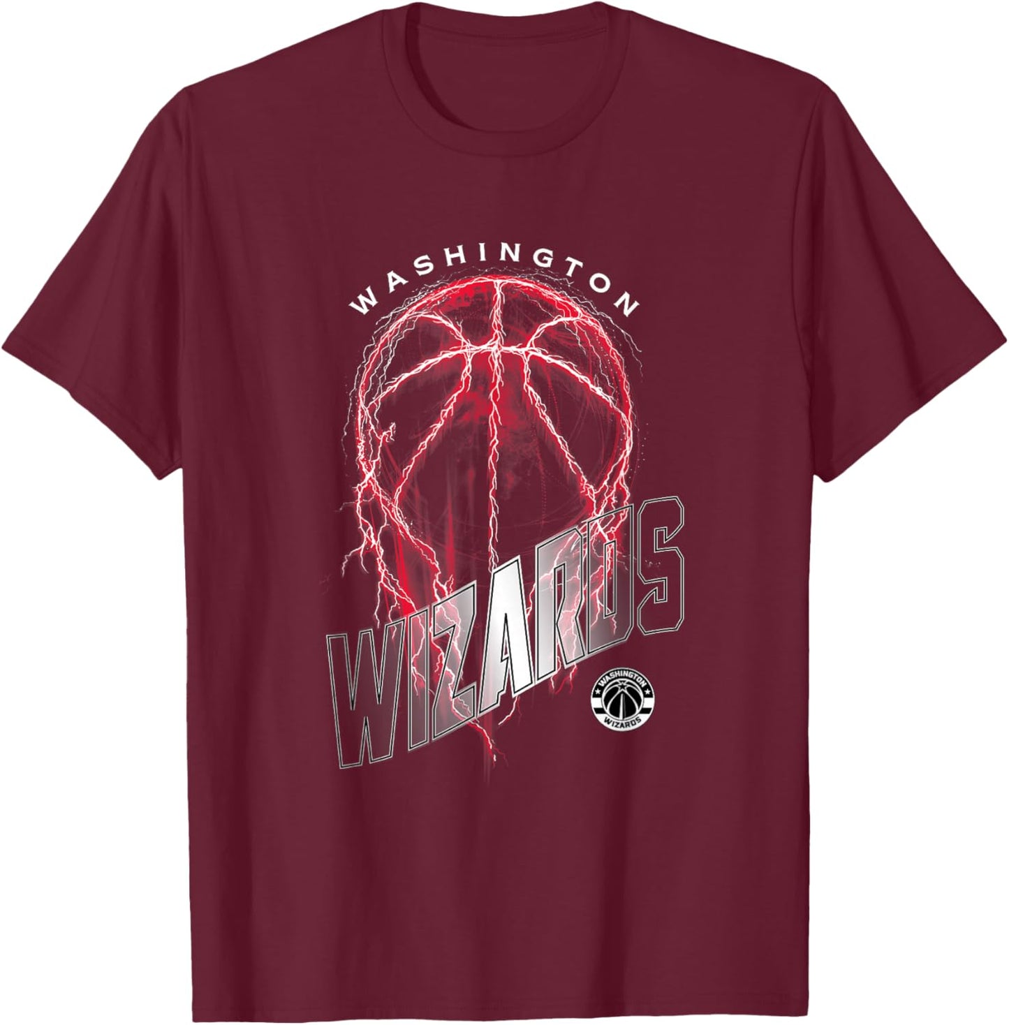 Washington Wizards NBA Lightning Bolt Basketball Logo - Men's Adults Kids Sleeveless Black Small T-Shirt - T-Shirt | Maroon