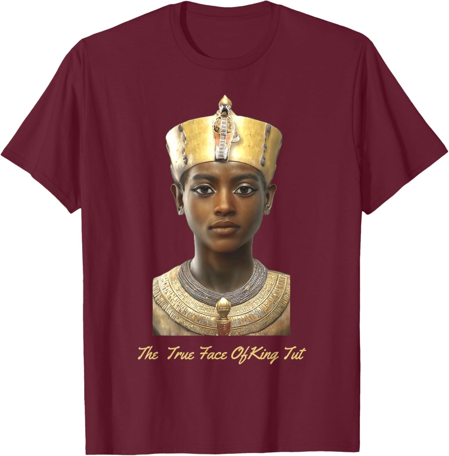 The True Face of King Tut | Ancient Kemet King Tut T-Shirt - T-Shirt | Maroon