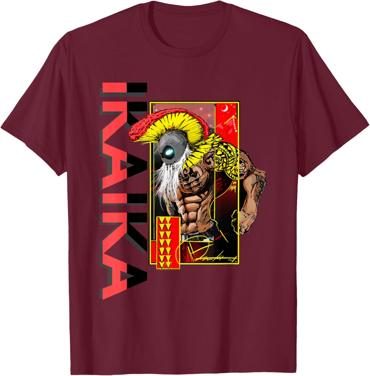 IKAIKA Warrior by micah moto T-Shirt - T-Shirt | Maroon