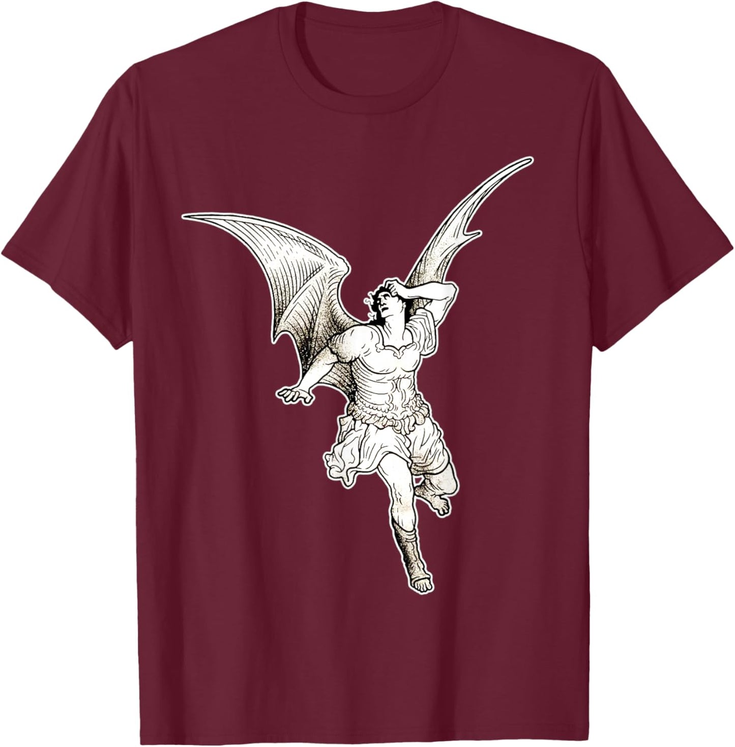 Lucifer Fallen Angel x Gustave Dore T-Shirt - T-Shirt | Maroon