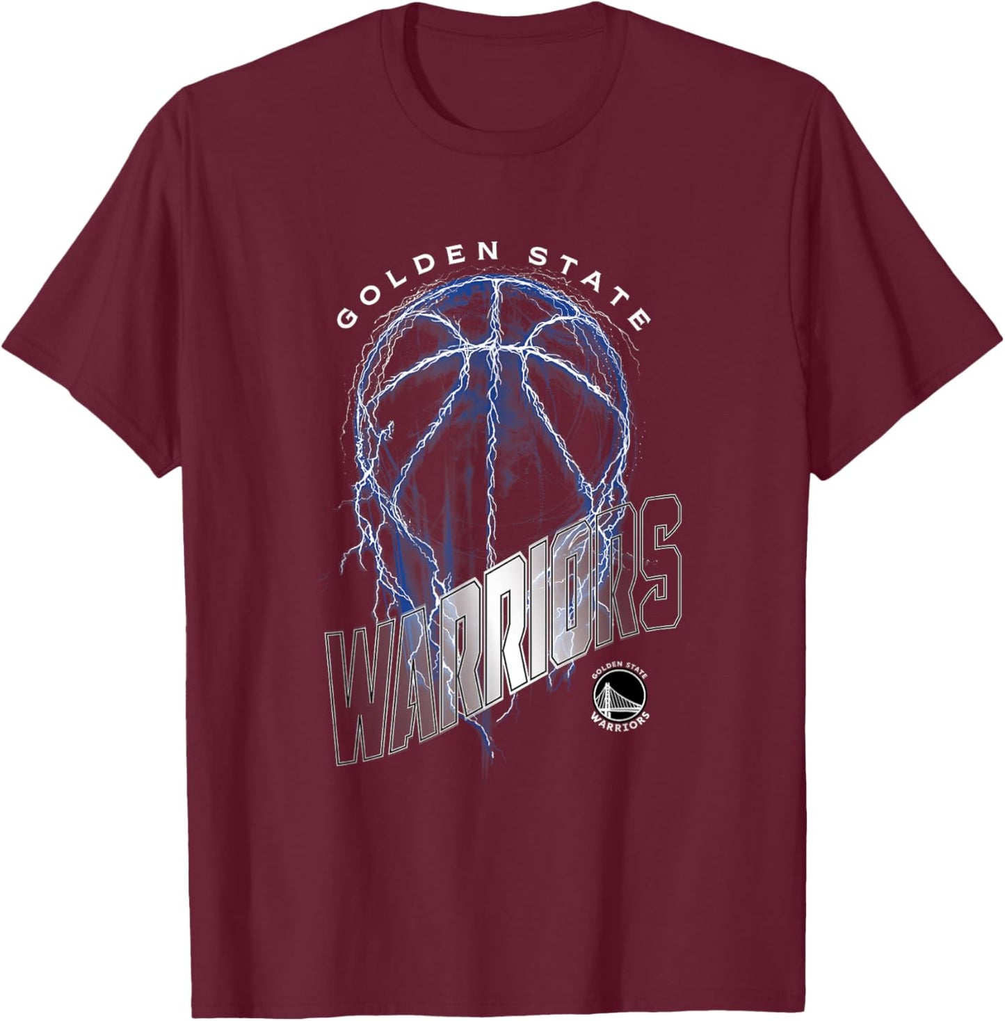 NBA Golden State Warriors Lightning Bolt Basketball Logo T-Shirt - T-Shirt | Maroon