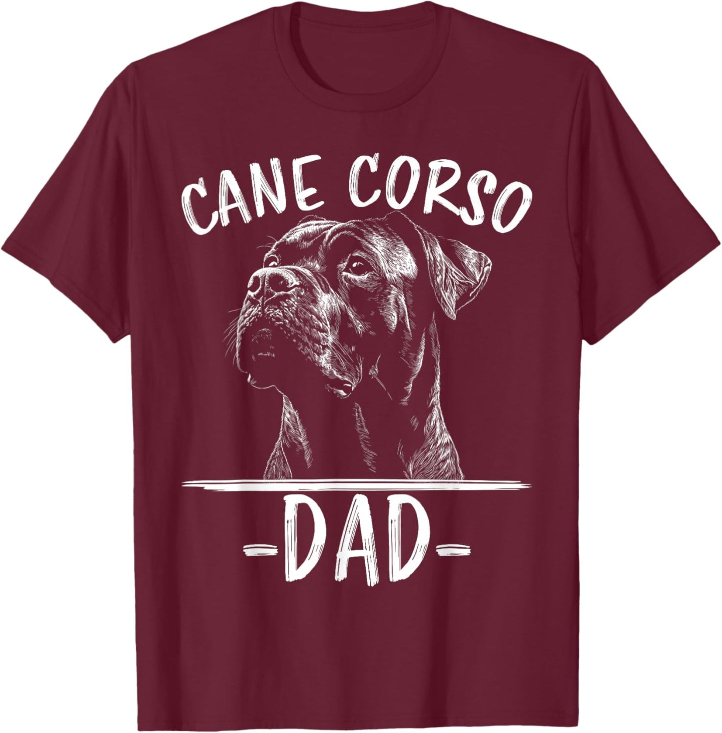 Cane Corso Dog Walking Stick , Black, S T-Shirt - T-Shirt | Maroon