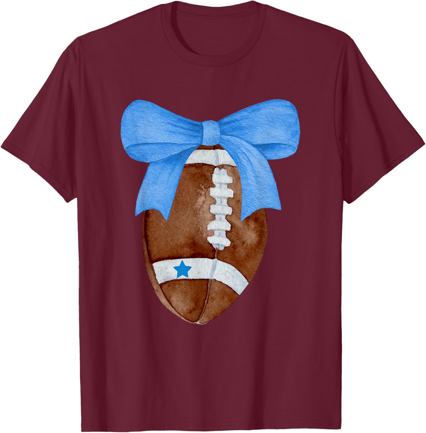 Football Coquette Bow Football Mom Women Girls Kids Dallas T-Shirt - T-Shirt | Maroon