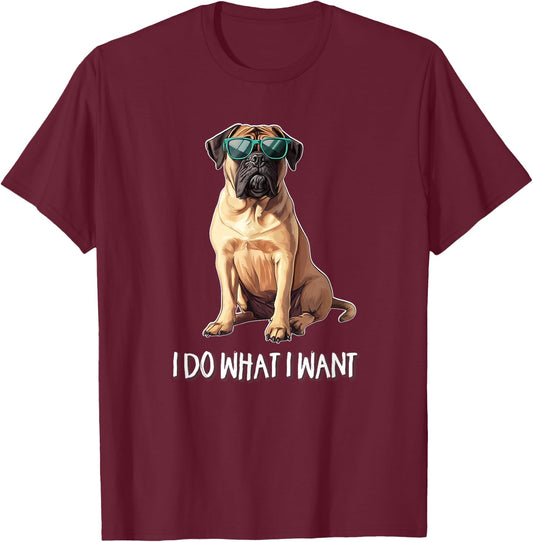 Kids I Do What I Want English Mastiff Lover T-Shirt - T-Shirt | Maroon