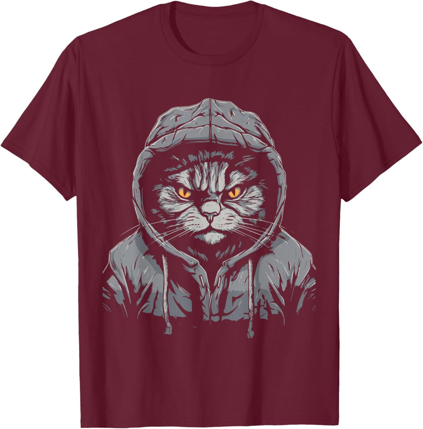 Gangsta Hiphop Cat T-Shirt - T-Shirt | Maroon