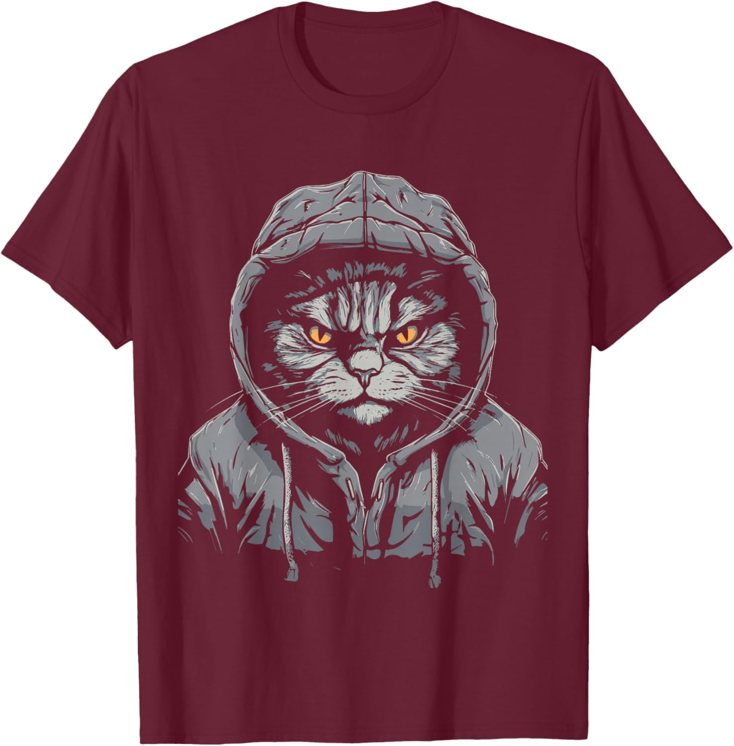 Gangsta Hiphop Cat T-Shirt - T-Shirt | Maroon