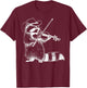 Vintage Cowboy Raccoon Playing Fiddle Violin Animal Musician T-Shirt - T-Shirt | Maroon