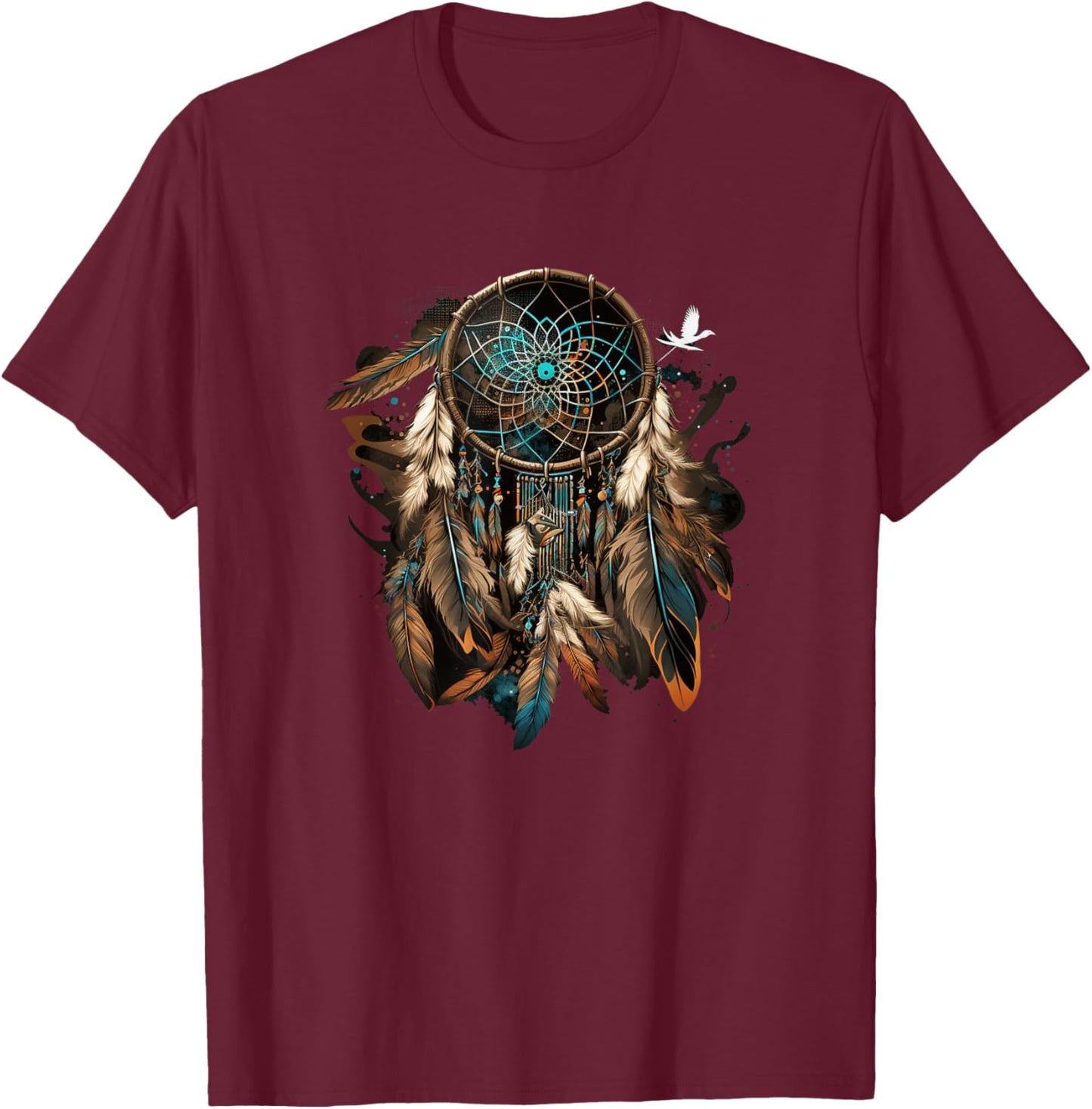 Native American Dreamcatcher Indian Design T-Shirt - T-Shirt | Maroon