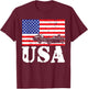 Distressed Demolition Derby USA American Flag Vintage Racer T-Shirt - T-Shirt | Maroon