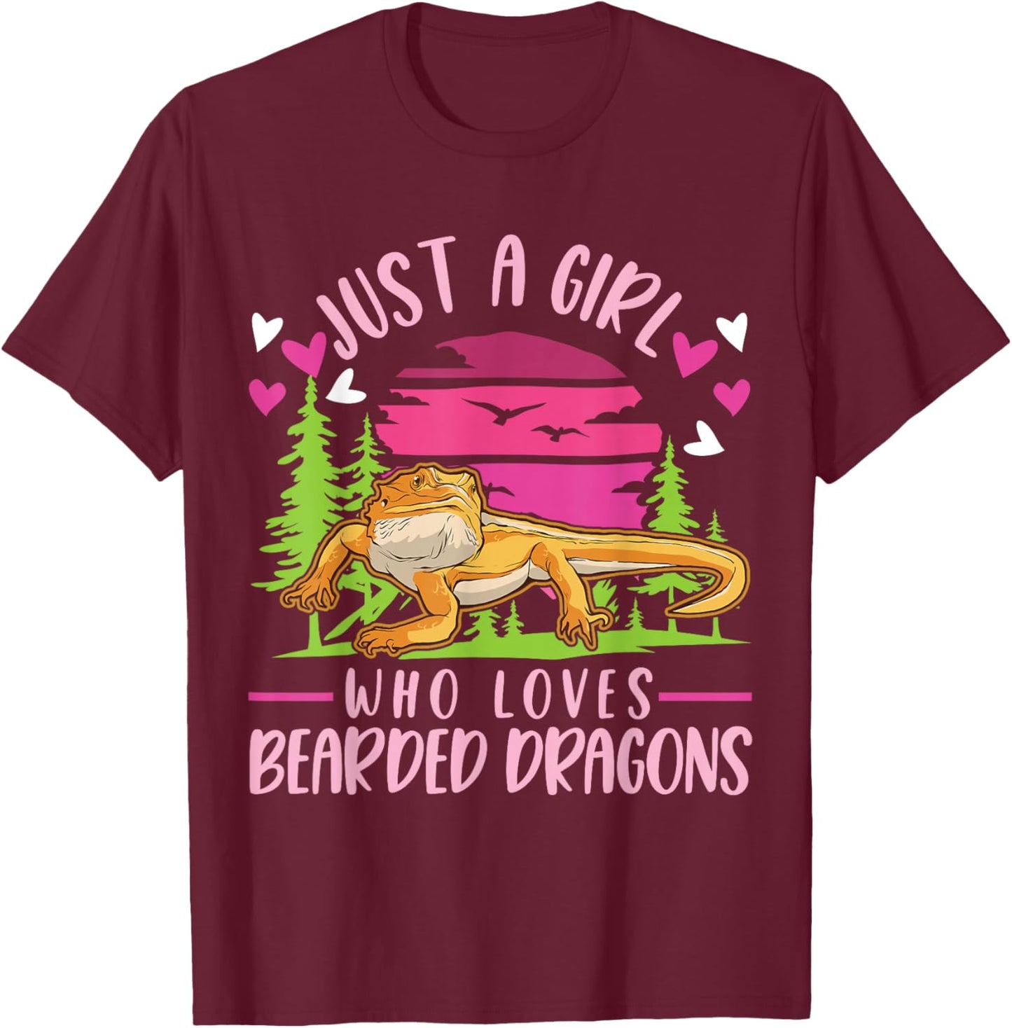 Just a girl who loves Bearded Dragons T-Shirt - T-Shirt | Maroon