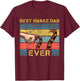 World's Best Snake Dad Funny Snake Enthusiast Father T-Shirt - T-Shirt | Maroon