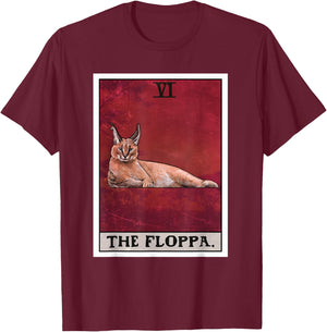 The Floppa Caracal Cat Tarot Card Funny Meme Women Kids T-Shirt - T-Shirt | Maroon