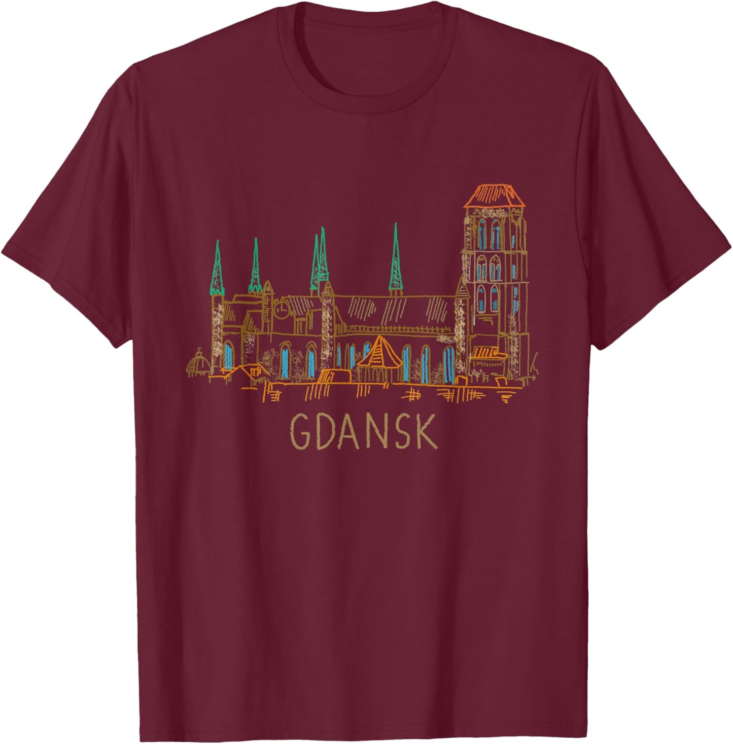 Gdansk City Poland souvenir gift women T-Shirt - T-Shirt | Maroon