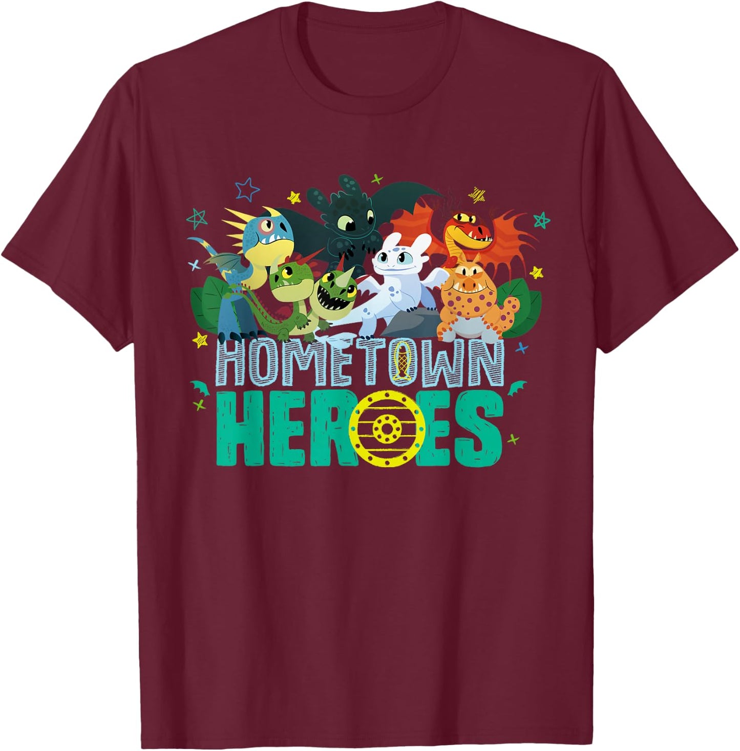 How to Train Your Dragon 3 Heroes of the Hometown T-Shirt - T-Shirt | Maroon