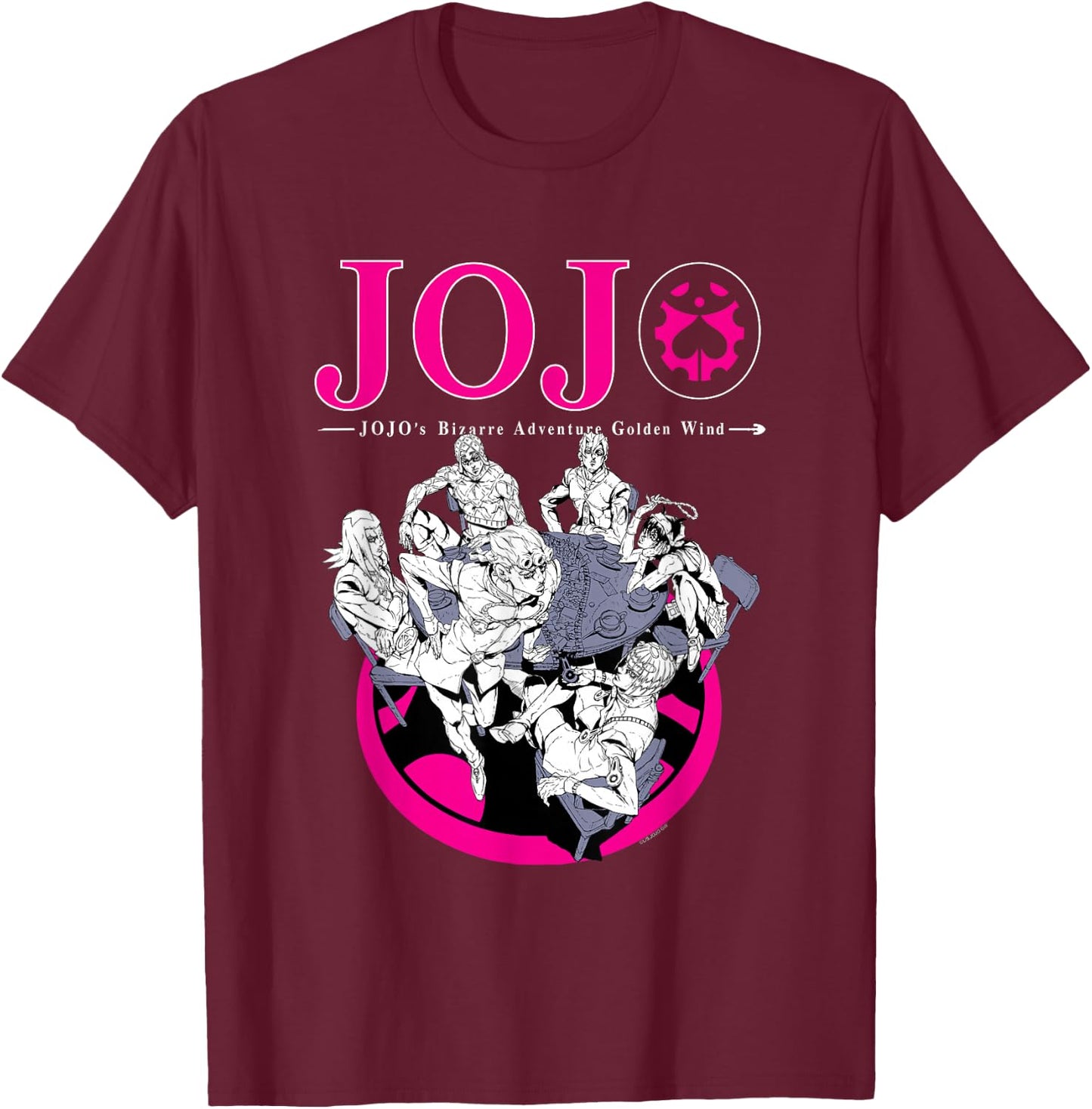 JoJo's Bizarre Adventure Part 5 Golden Wind Bruno's Gang T-Shirt - T-Shirt | Maroon