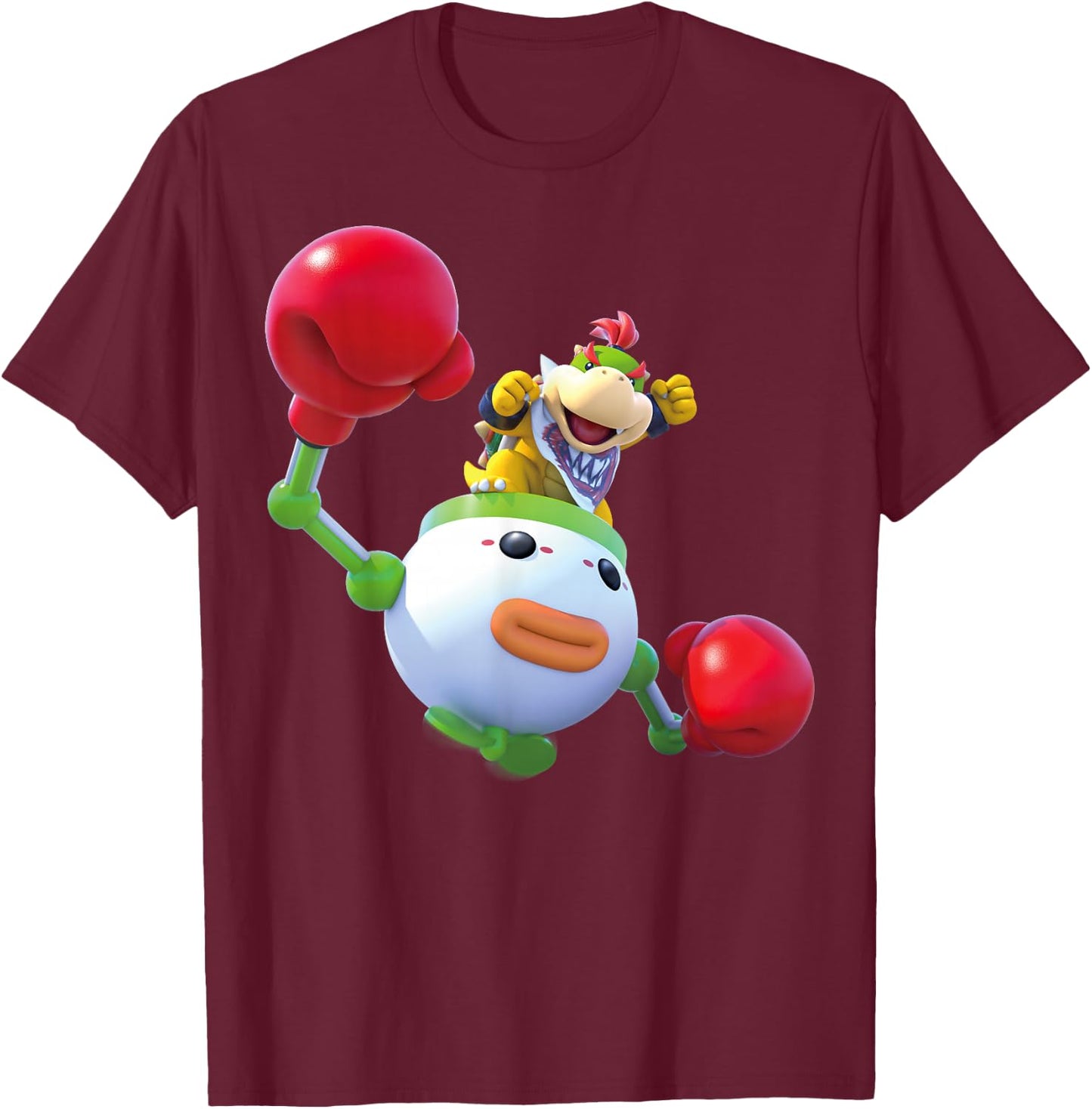 Super Mario World Baby Bowser Clown Copter Nintendo Icon T-Shirt - T-Shirt | Maroon
