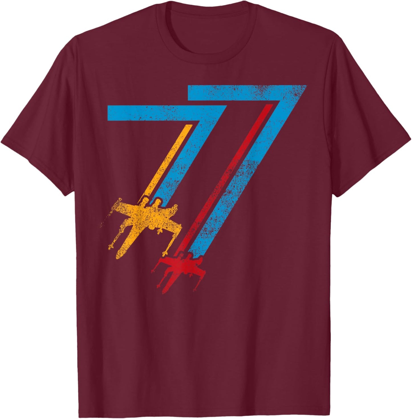 Affiche de Star Wars Double X-Wing '77 T-Shirt - T-Shirt | Maroon